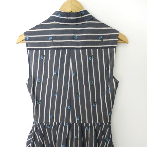 Jason Wu Collection Floral Stripe Cotton & Silk Dress Size 2 - Picture 10 of 13